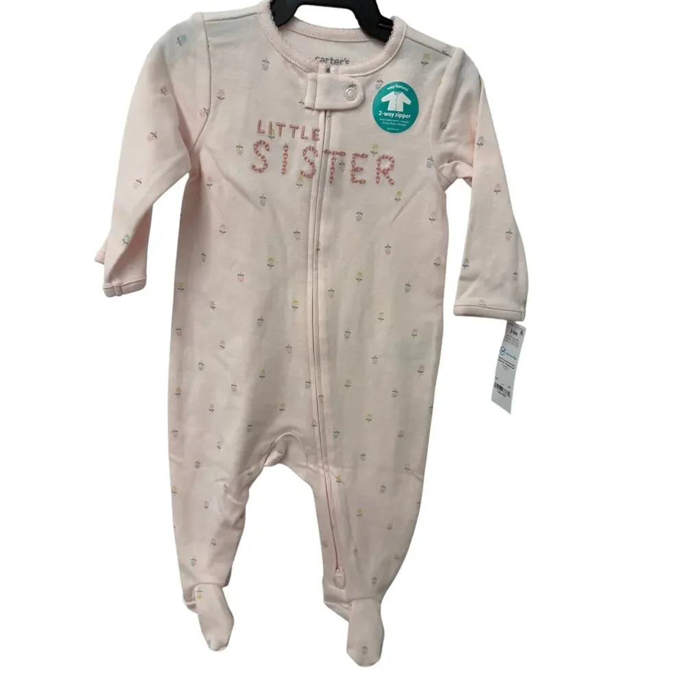 Carter's Child of Mine Baby Girl Sleep 'N Play Sleeper 3/6 Months Little Sister